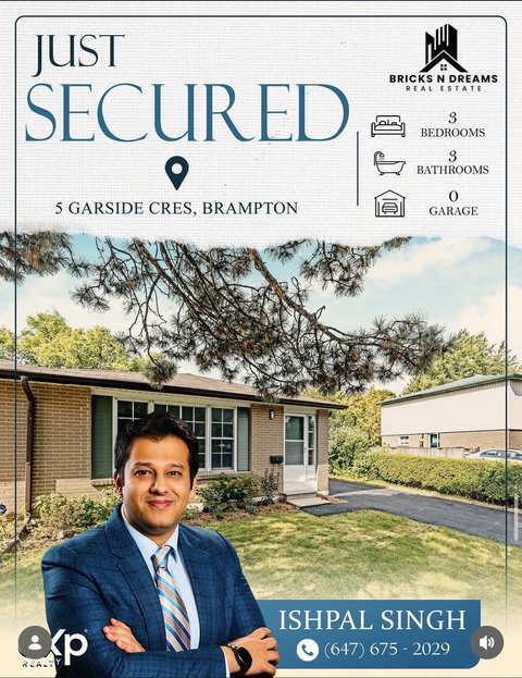 Just Secured — Garside Crescent, Brampton
